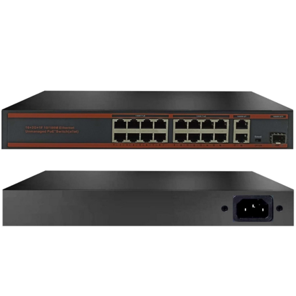 Rose 16+2 Poe Switch Uplink 10/100/1000 1SFP