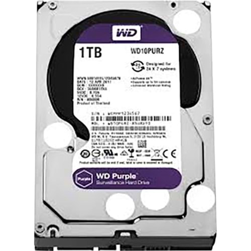 WD Purple 1TB 3.5 WD Sata 64MB WD10PURZ 7/24 Güvenlik Harddiski