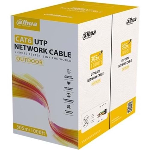 Dahua DH-PFM920-6UN 0.53mm Full Bakır Outdoor Utp Cat6 305mt Network Kablo